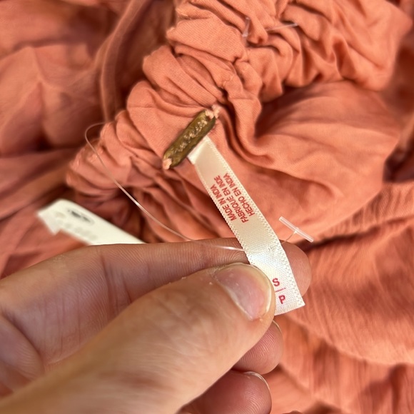 NWT Free People Moonlight Ocean Maxi Dress Off Shoulders Orange Red Boho S - Picture 6 of 6